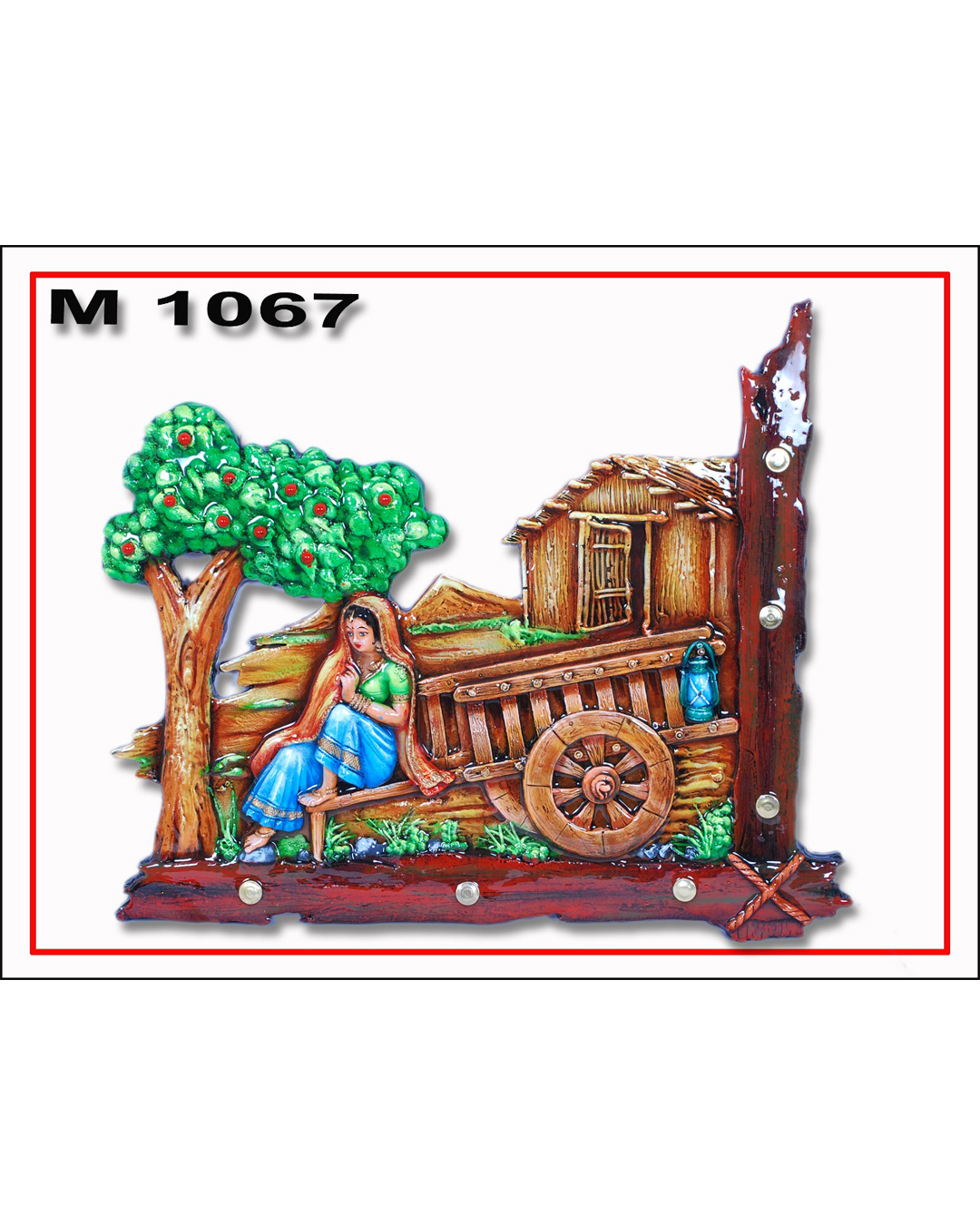Riddhi Siddhi Art Creations - Terracotta Bullock Cart Harvest Scene Mural
